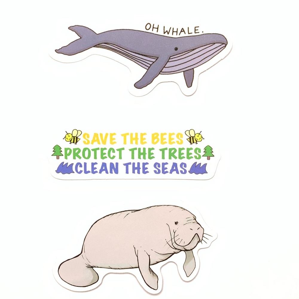 3 Piece Ocean Vinyl Stickers
